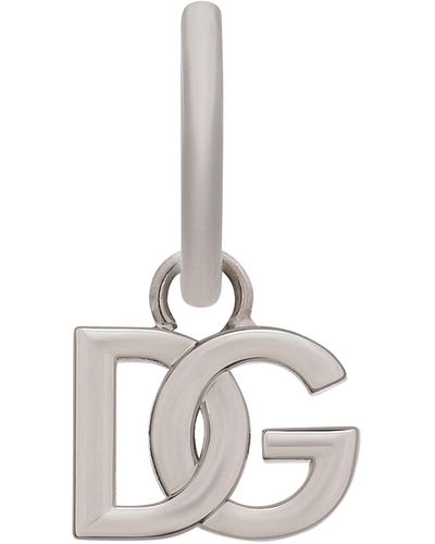 Dolce & Gabbana Boucle d'oreille seule avec logo DG - Noir