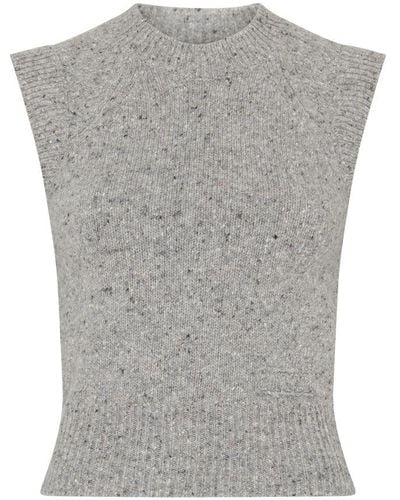 Ami Paris Sleeveless Sweater - Gray
