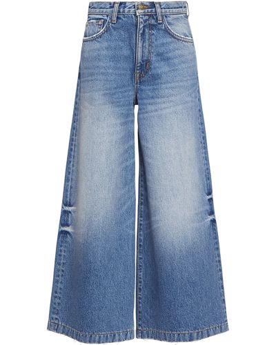 Current/Elliott Verkürzte Wide-Leg-Jeans The Dusty - Blau
