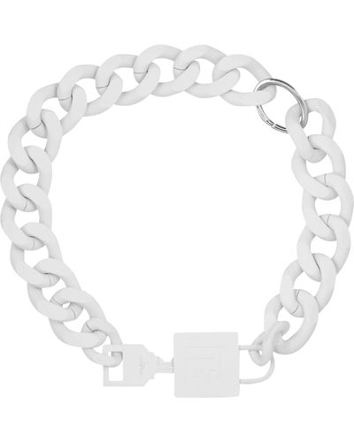 Balmain Collier cadenas Key&Lock Main Lab - Blanc