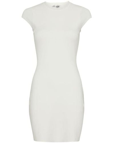 Victoria Beckham Vb Body Compact Cap Sleeve Mini Dress - White
