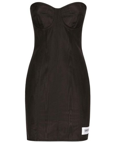 Dolce & Gabbana Moiré Faille Minidress - Black