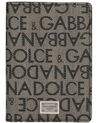 Dolce & Gabbana Coated Jacquard Passport Holder - Grey