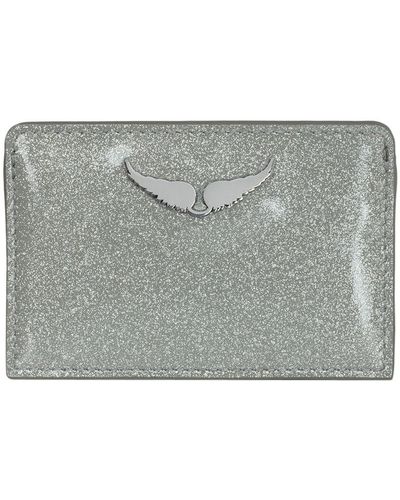 Zadig & Voltaire Zv Pass Infinity Patent Card Holder - Grey