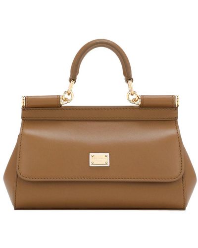 Dolce & Gabbana Small Sicily Handbag - Brown