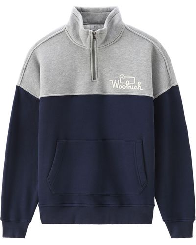 Woolrich Sweatshirt mit Colour Blocks - Blau