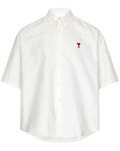 Ami Paris Boxy Fit Short-sleeved Shirt - White
