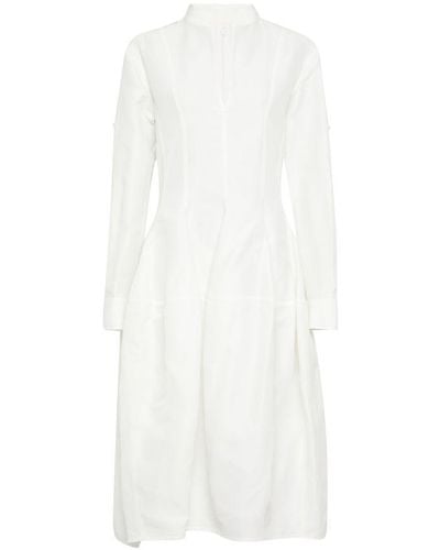 Bottega Veneta Viscose And Linen Dress - White