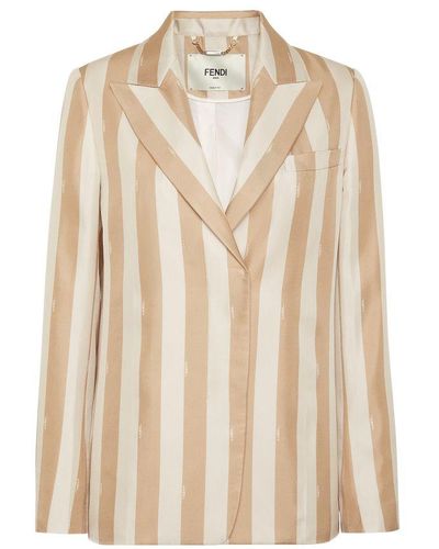 Fendi Tailored Deconstructed Jacket - Natural