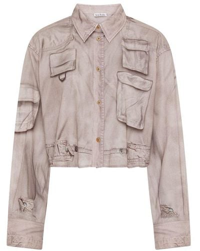 Acne Studios Button-Up Shirt Printed - Gray