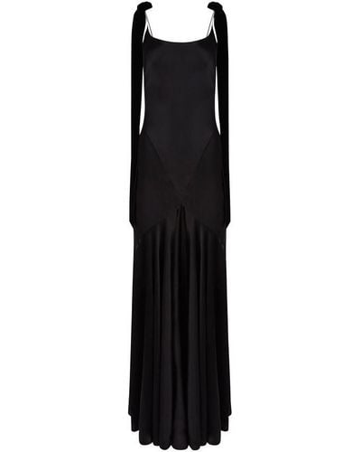 Nina Ricci Long Satin Dress - Black