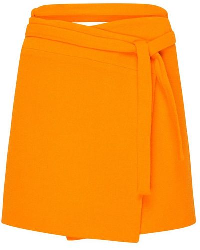 Patou Wrap Mini Skirt - Orange
