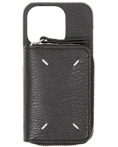 Maison Margiela Four Stitches Wallet Phone Cover - Black