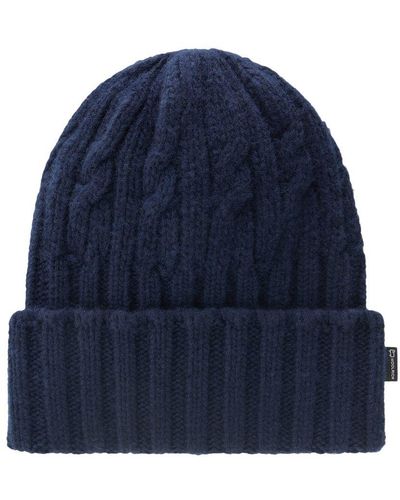 Woolrich Beanie In Pure Virgin Wool - Blue