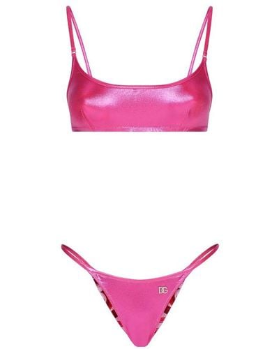Dolce & Gabbana Laminated Brassiere Bikini - Pink