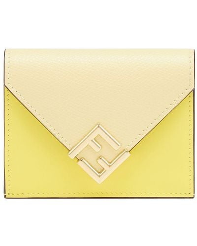 Fendi Ff Diamonds Wallet - Yellow