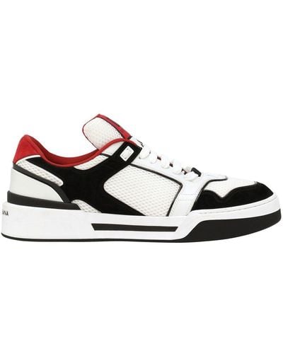 Dolce & Gabbana Mixed-Material New Roma Trainers - White