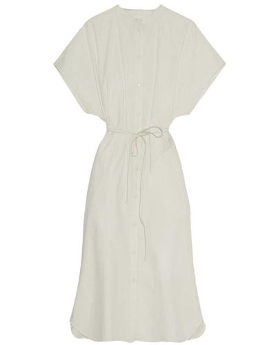 Yves Salomon Long Shirt Dress - White