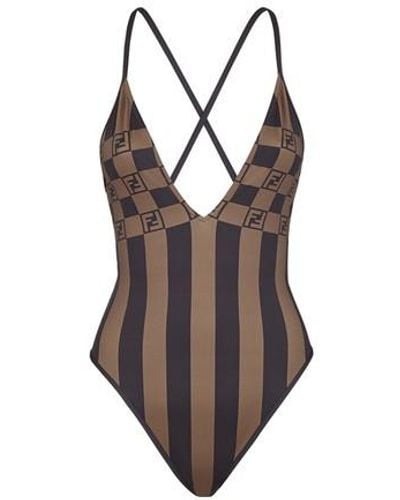 One-piece swimsuit Fendi Brown size 6 US in Synthetic - 41681414