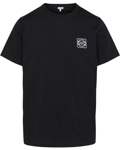 Loewe T-Shirt aus Baumwoll-Jersey mit Logostickerei - Schwarz