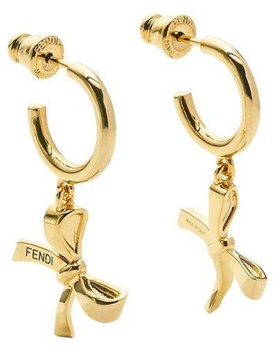 FENDI F logo hoop earrings pink