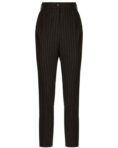 Dolce & Gabbana Pinstriped Trousers - Black
