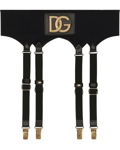 Dolce & Gabbana Porte-jarretelles en tissu Spandex - Noir