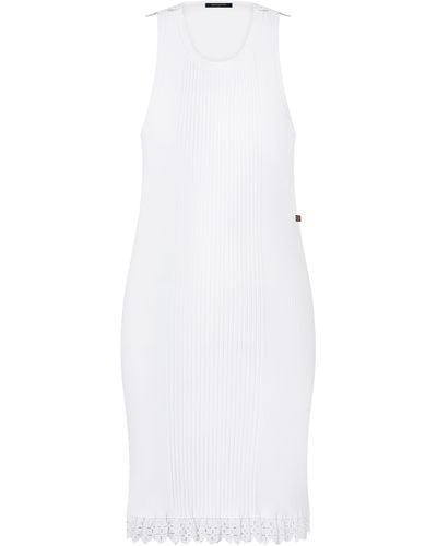 Louis Vuitton Tanktopkleid mit Fransen und Monogram-Motiv - Weiß