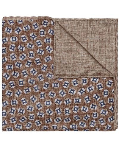 Brunello Cucinelli Pocket Square With Pattern - Natural