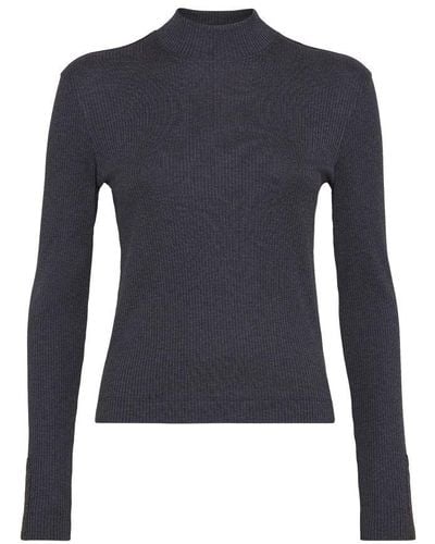 Brunello Cucinelli Ribbed Jersey Top - Blue