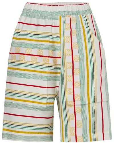 Loewe Stripe Workwear Shorts - Green