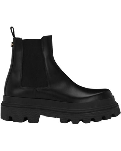 Dolce & Gabbana Brushed Calfskin Chelsea Boots - Black