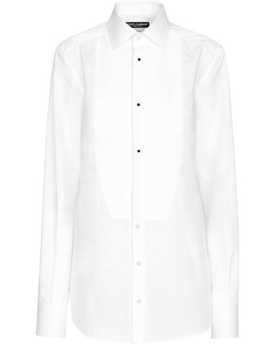 Dolce & Gabbana Cotton Tuxedo Shirt - White