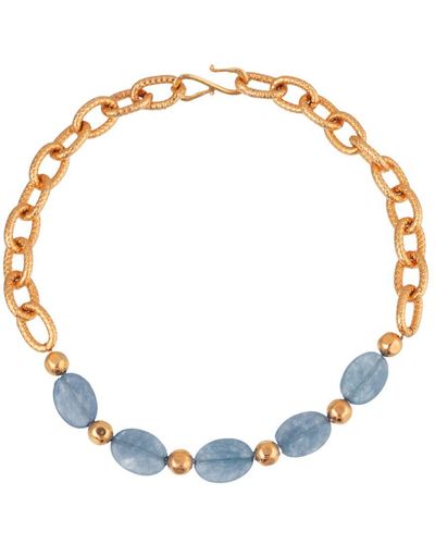 Sylvia Toledano Oval&Chain Necklace - Blue