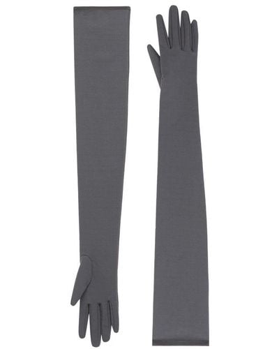 Dolce & Gabbana Long Stretch Jersey Gloves - Gray