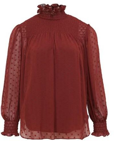 See By Chloé Ruffled Neck Blouse - Red