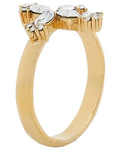 Dolce & Gabbana Ring With Rhinestone-detailed Cross - Metallic