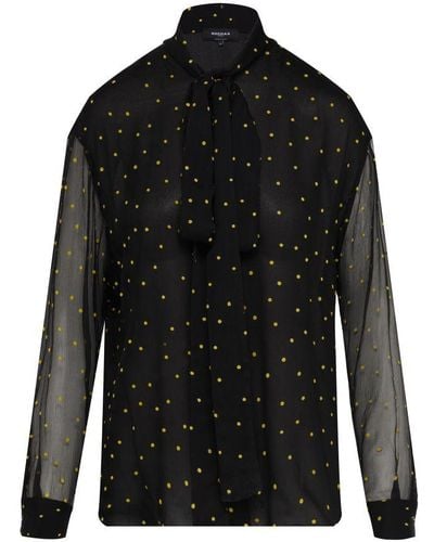 Rochas Shirt With Lavaliere Collar - Black