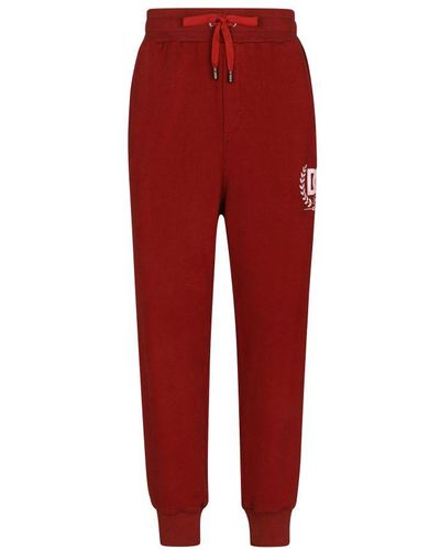 Dolce & Gabbana Jersey jogging Trousers With Dg Print - Red