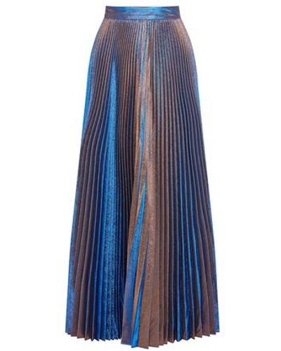 Rochas Lame' Plisse' Skirt - Blue