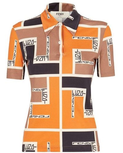 Fendi Slim-Fit T-Shirt - Orange