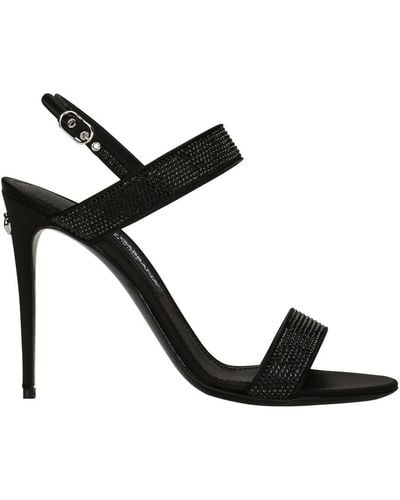 Dolce & Gabbana Kim Rhinestone Sandals - Black