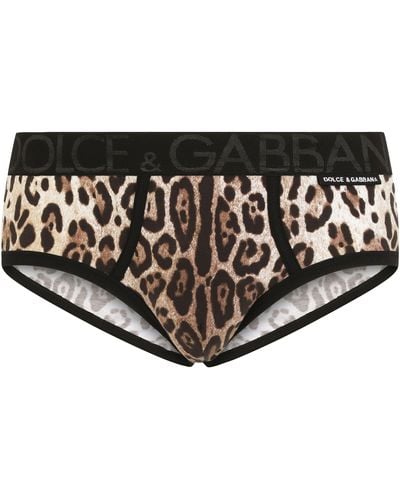 Dolce & Gabbana Slip Brando aus Zwei-Wege-Stretchjersey mit Leopardenprint - Schwarz