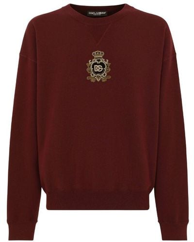Dolce & Gabbana Cashmere And Wool Knit Sweatshirt - Red