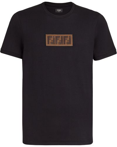 Fendi T-Shirt Aus Baumwolle - Schwarz
