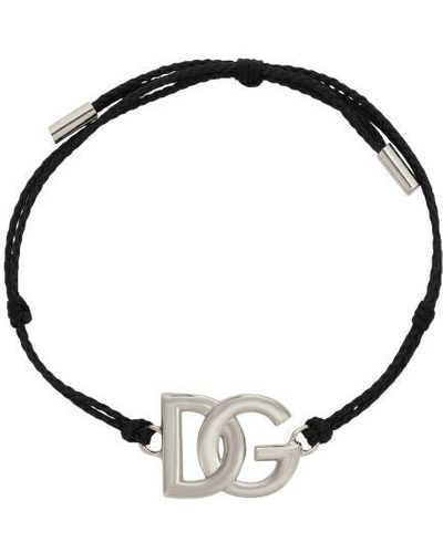 Dolce & Gabbana Cord Bracelet With Large Logo in Black for Men | Lyst UK