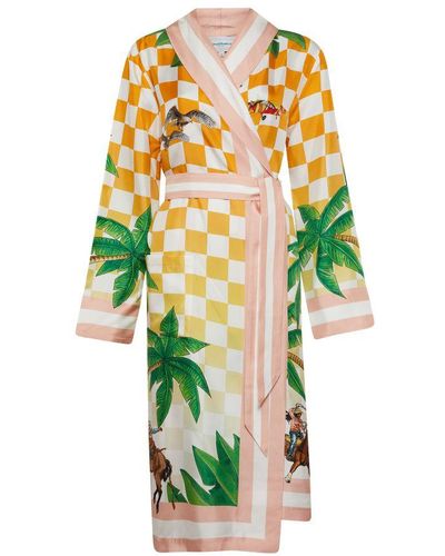 Casablancabrand Printed Silk Robe - Multicolour