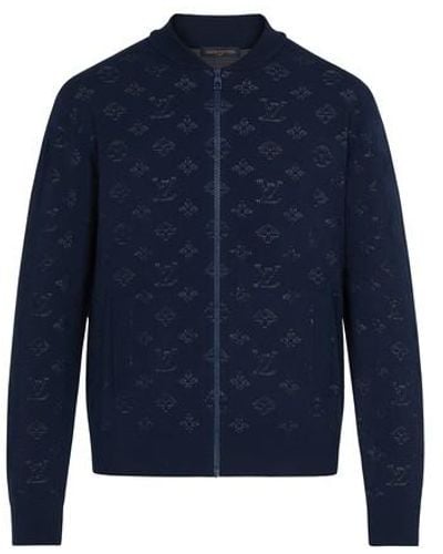 Louis Vuitton Drop Needle Monogram Bomberjacke - Blau