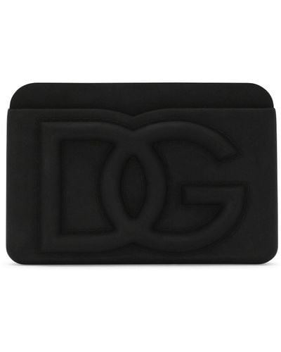 Dolce & Gabbana Kartenetui aus Gummi mit geprägtem Logo - Schwarz