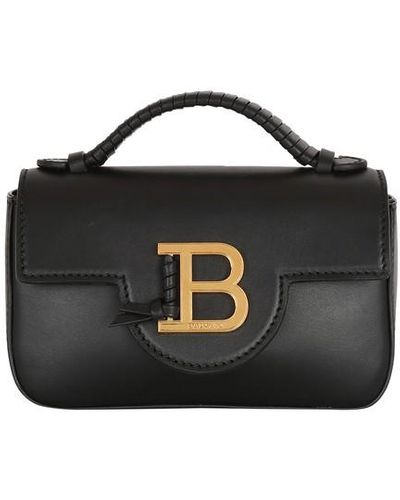 Balmain Mini sac B-Buzz en cuir - Noir